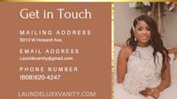 a business card with a woman in a wedding dress